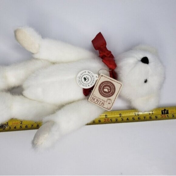 Boyds Bear White Red Ribbon Valentine Love Bear - Picture 13 of 14